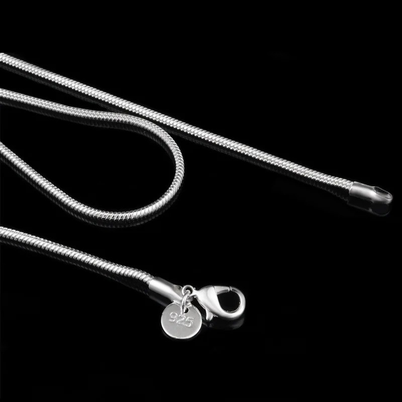 Silver snake chain necklace, 40-60 cm long, 2mm thick, suitable for women, men