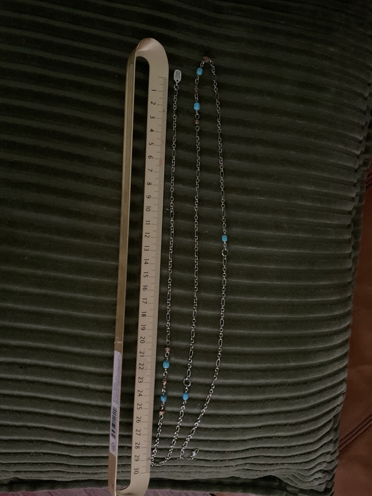 James Avery HTF Turquoise and Bronze Sterling Silver Long Necklace Retired 925