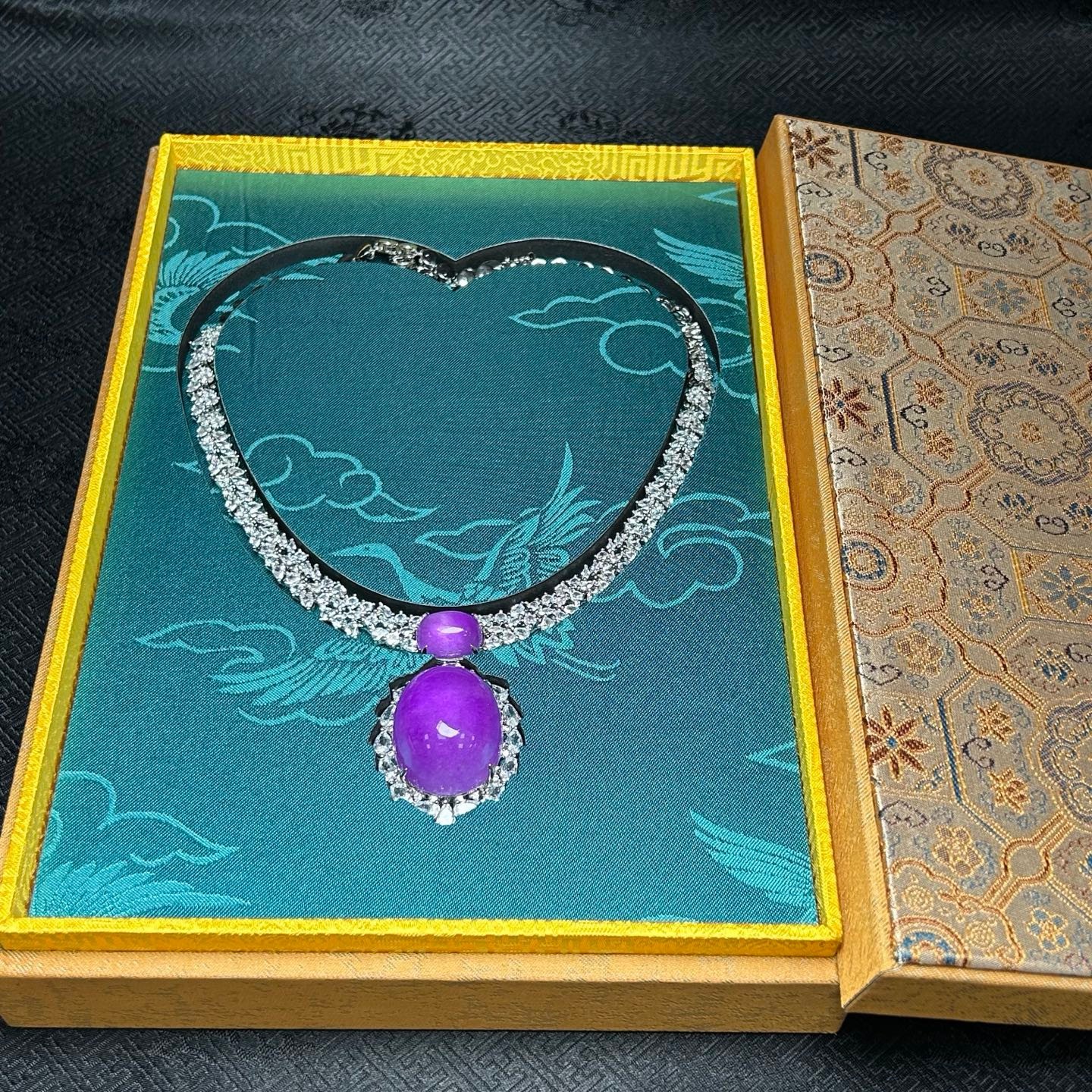 Real Natural Perfect High Ice Lavender Myanmar Jade Jadeite Pendant&Necklaces