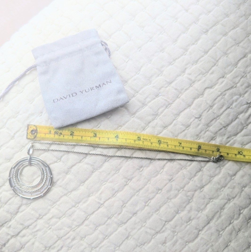 David Yurman Stax Diamond Sterling Silver Large Pendant Necklace