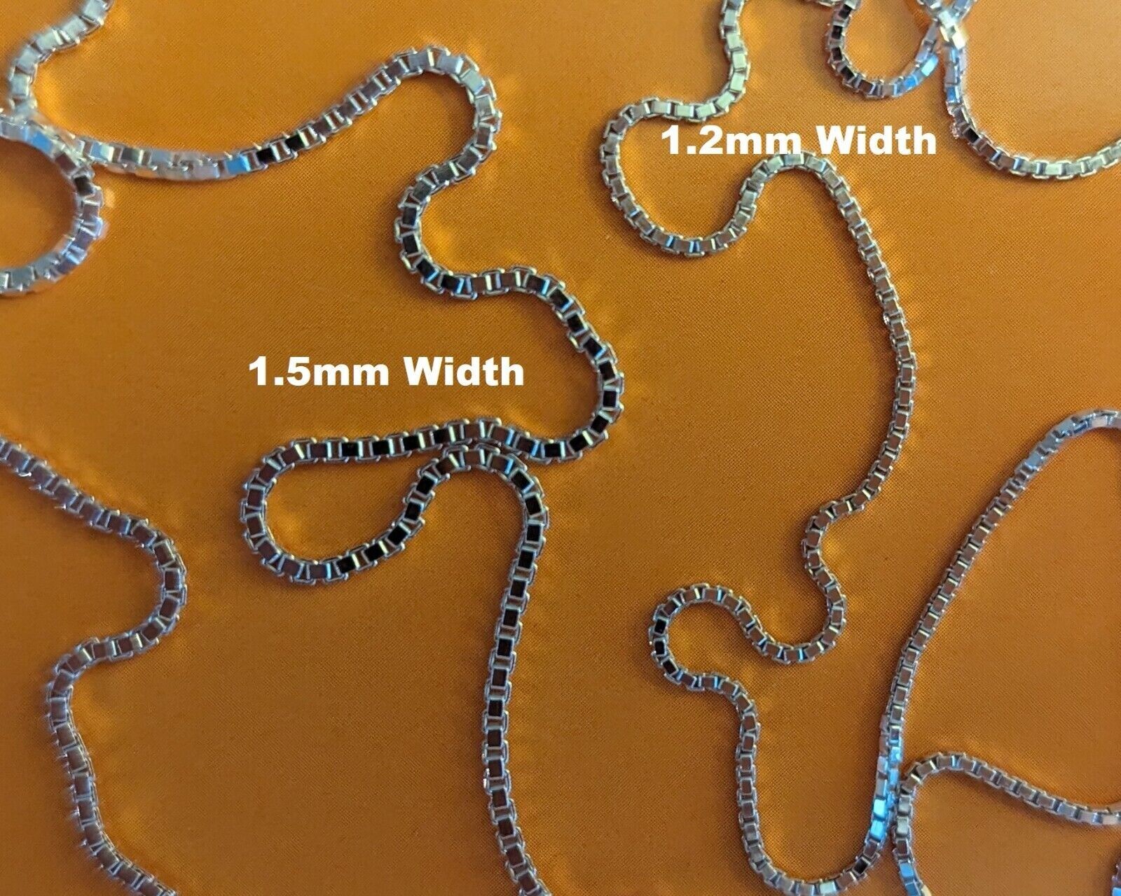 Box Chain Necklace — Sterling Silver — 1.5mm* — 26 inch* – Made in Italy [BN]