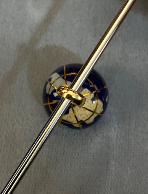 Vintage Michael Anthony 14k Gold Globe & Lapiz Lazuli Inlay Unique World Pendant