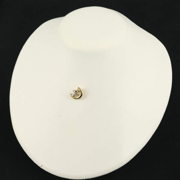 Diamond 0.20ct Moon Star Pendant 18K 750 Yellow Gold/900 Platinum