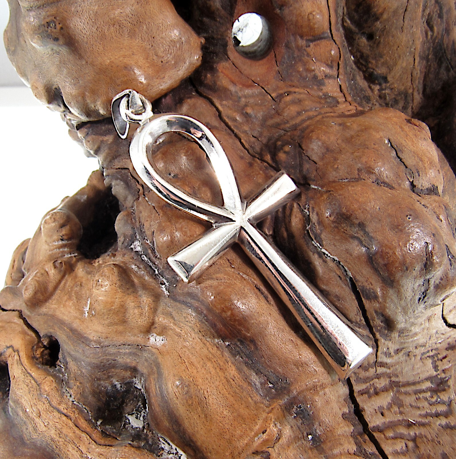 Large Solid 925 Sterling Silver Egyptian ANKH Cross Pendant, Key of Life