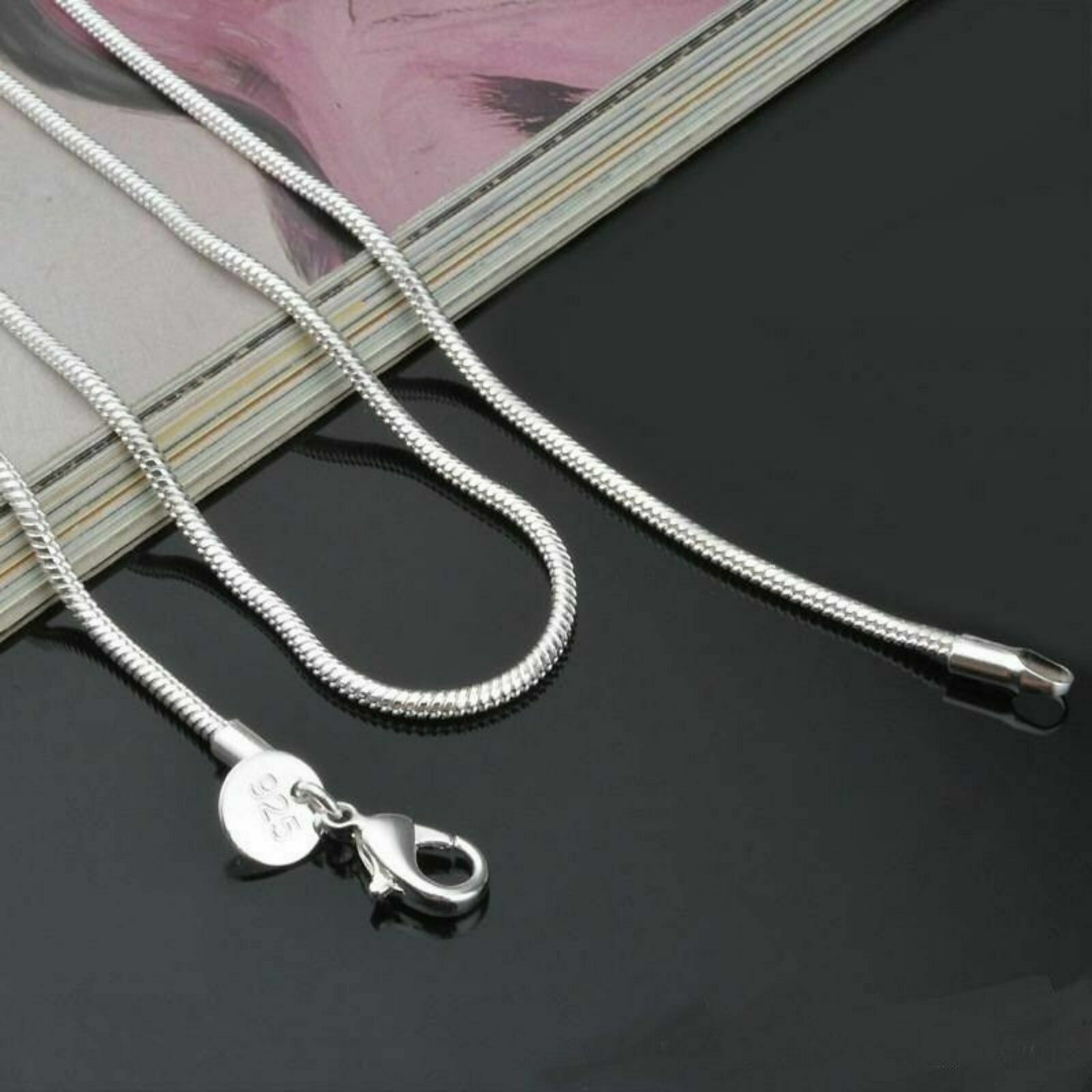 925er Sterling Silber Schlangenkette 40-60 cm 2mm Frauen Männer Kinder