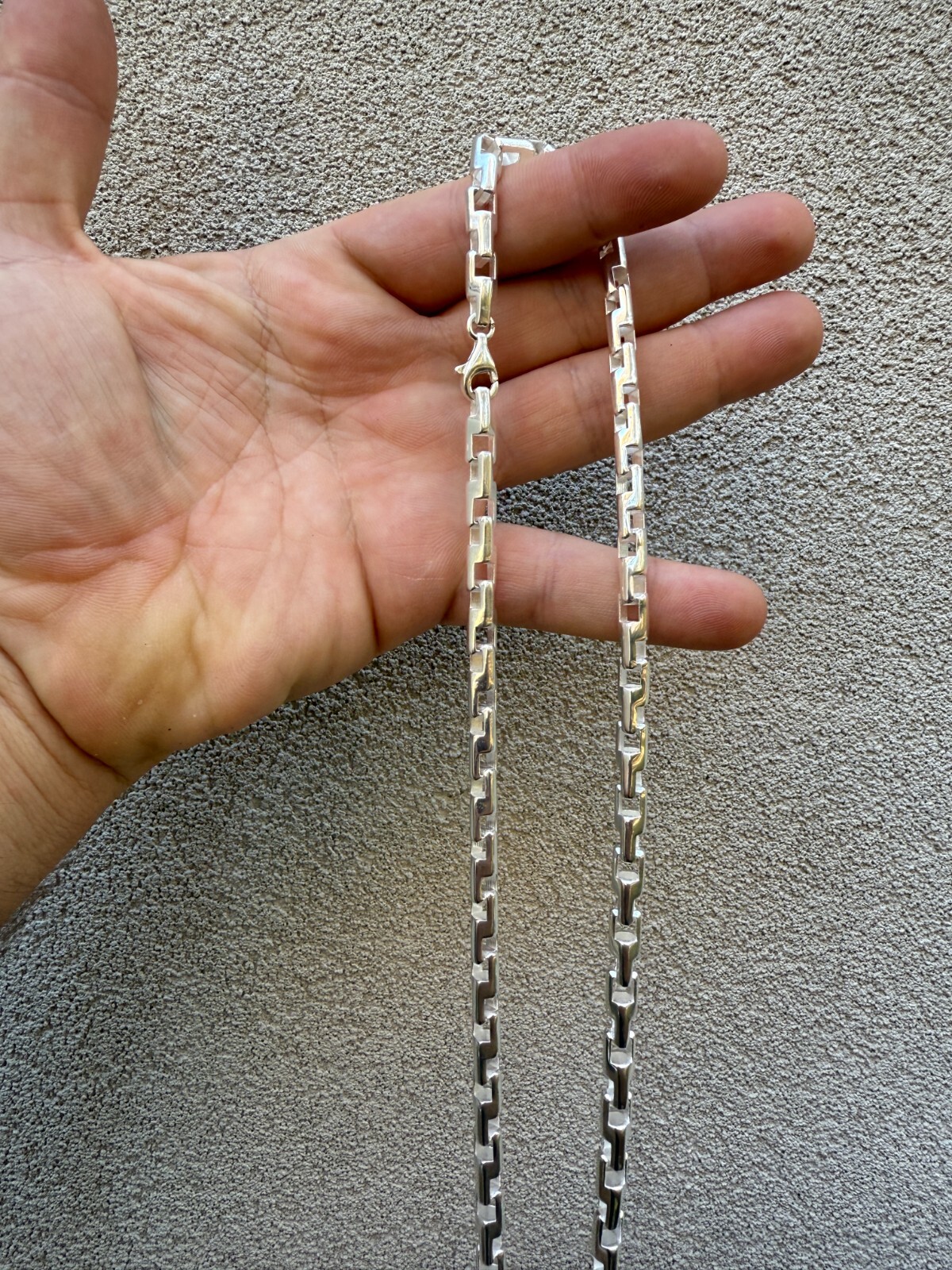 Real 925 Sterling Silver Handmade Custom 6mm Bullet Rolo Chain Necklace 18-28″
