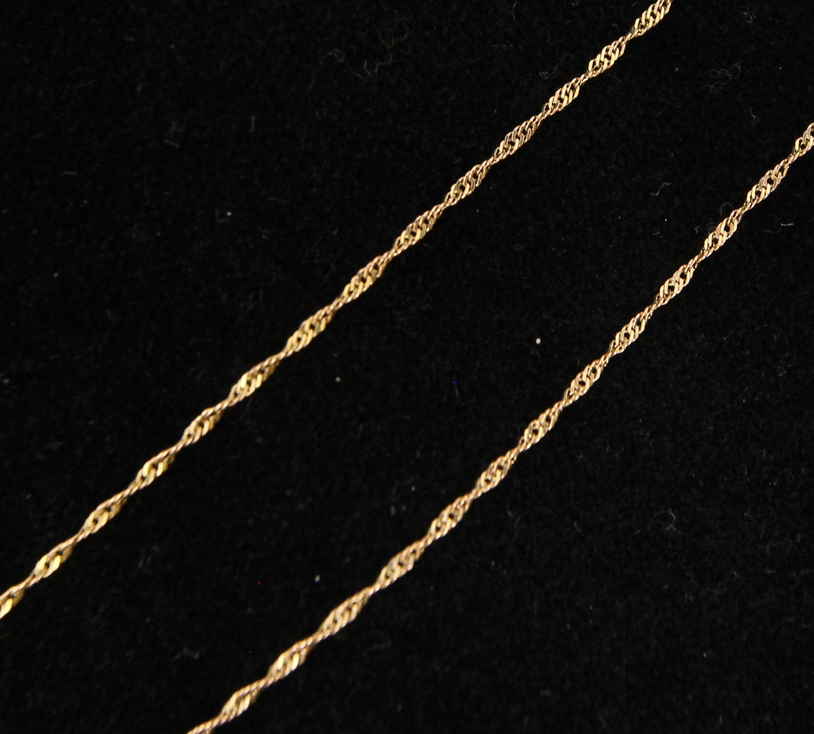 Vintage Italy HM Solid 9ct 9k Gold Fine Singapore Curb Chain Necklace 16 ”