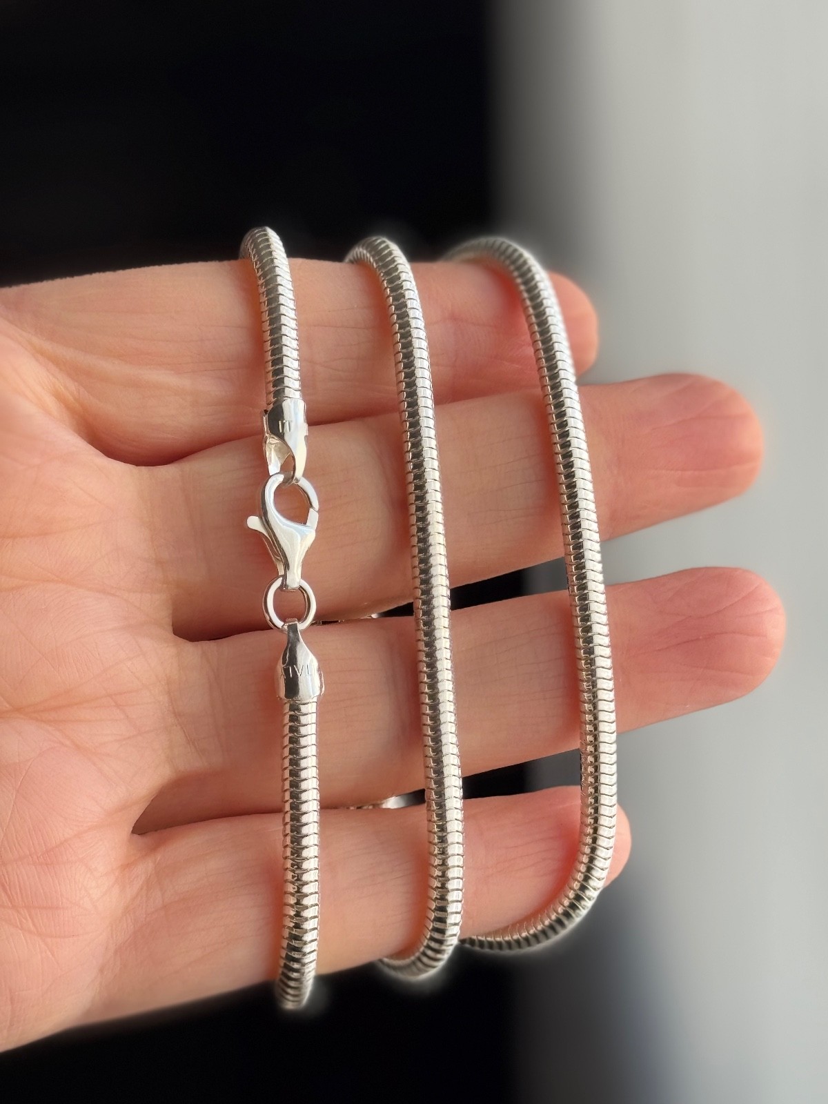 925 Sterling Silver (4MM) Snake Chain Polished for Women Men
