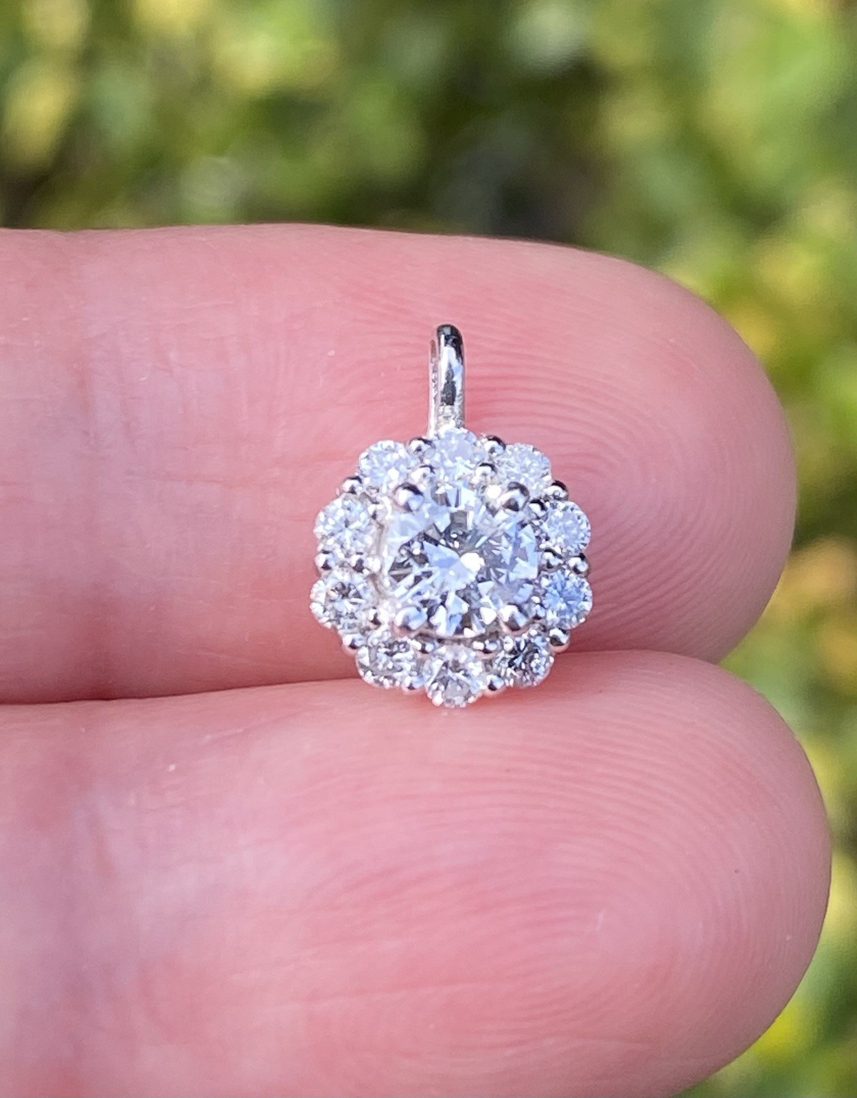 Platinum 0.45TCW 100% Real Natural VS Quality Diamond Pendant