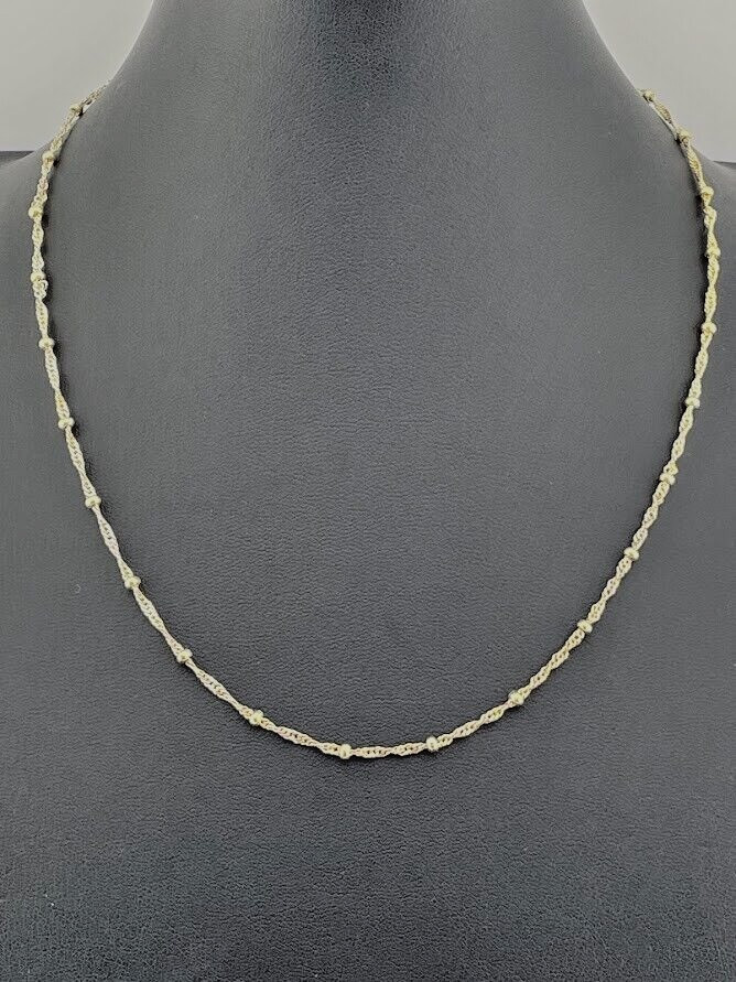 SIGNATURE ITALY 925 STERLING SILVER SINGAPORE BEAD STATION NECKLACE 18″ NWT 1832
