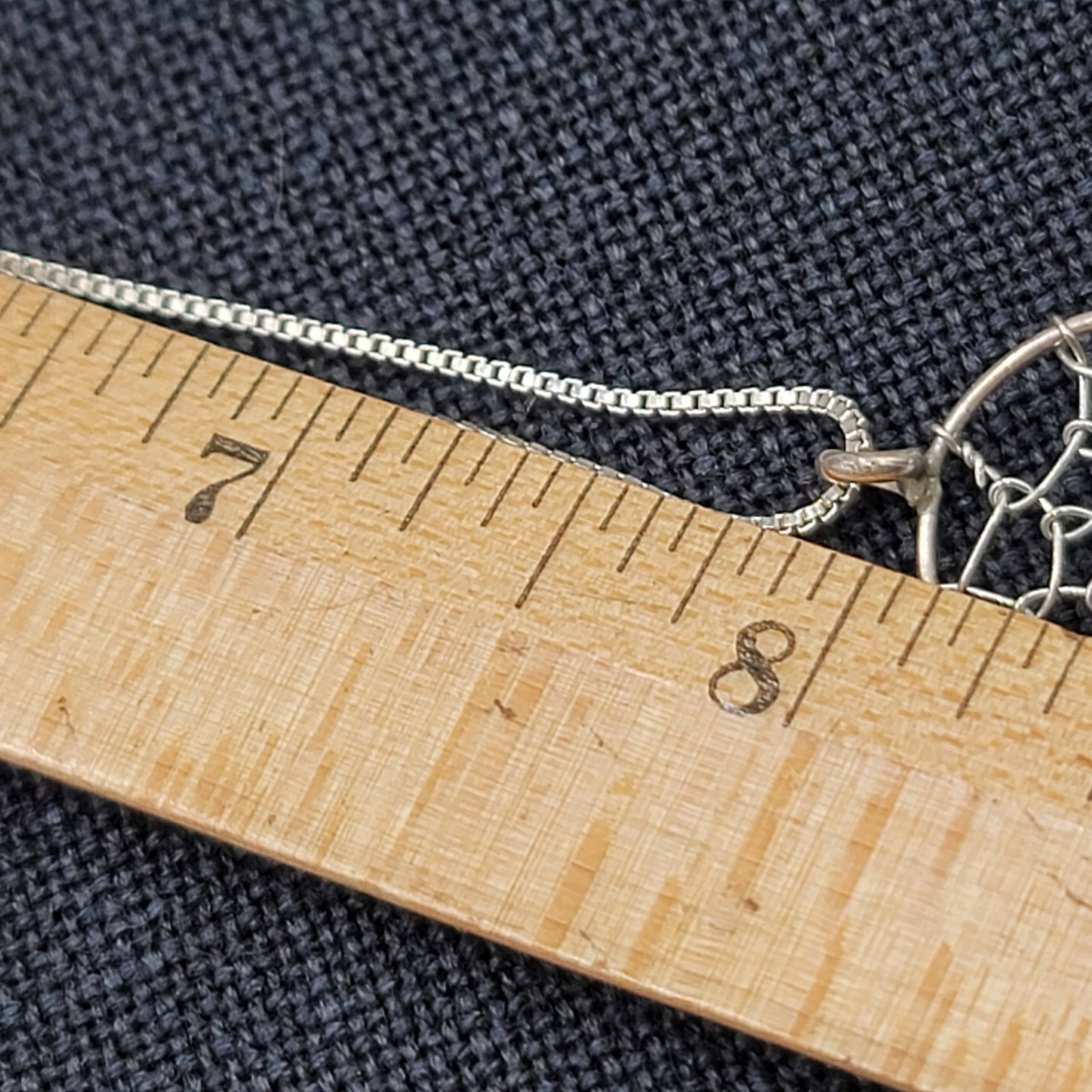Dream Catcher Sterling Silver Necklace 925 Blue Stone Metal Feather 16″