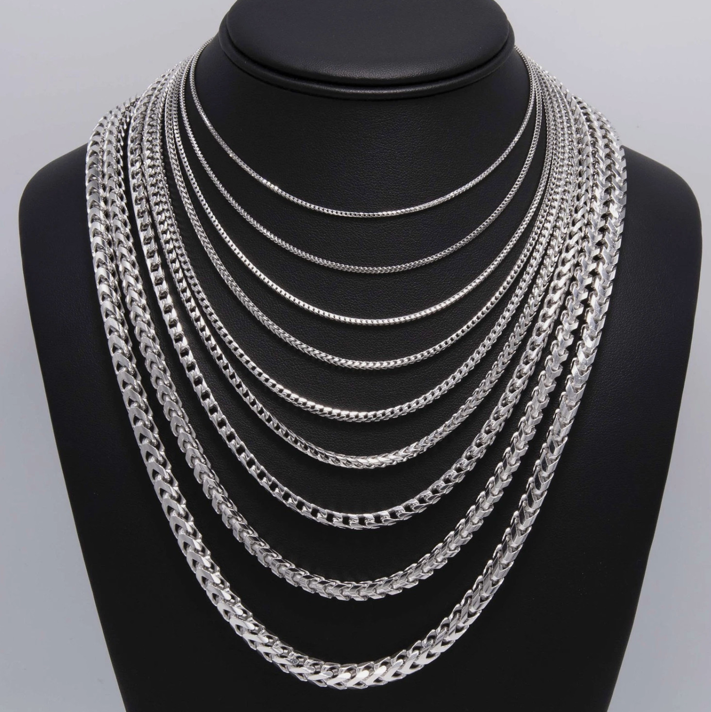Solid Sterling Silver Franco Link Chain Necklace 925 Silver Chain/ALL SIZE-ITALY