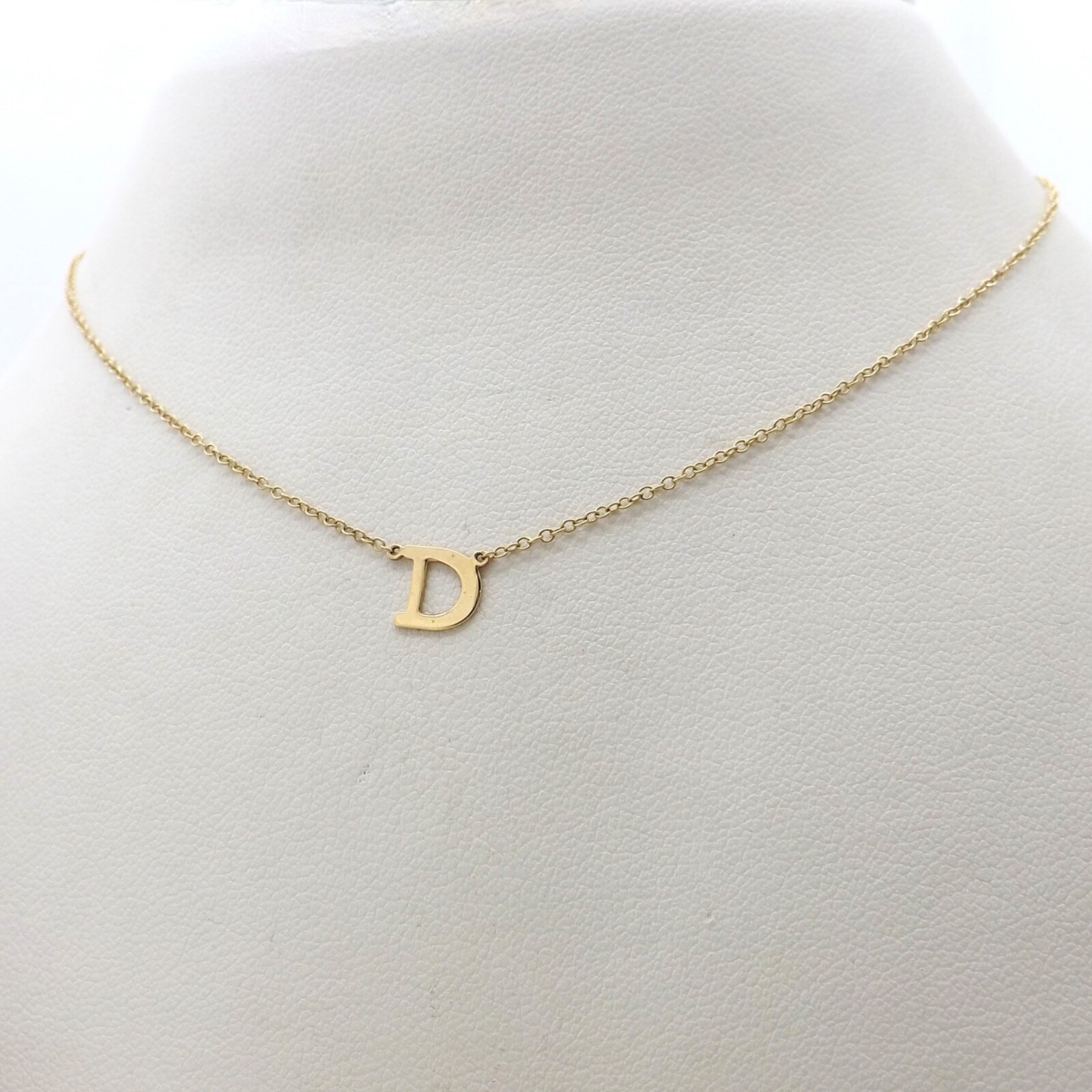14k Gold Letter Initial D Pendant Necklace Adjustable 15in 16in 17in Adjustable