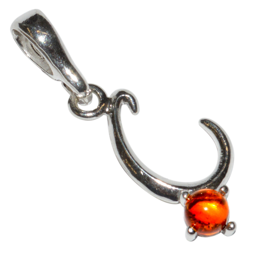 0.97g Authentic Baltic Amber 925 Sterling Silver Pendant Jewelry N-A493