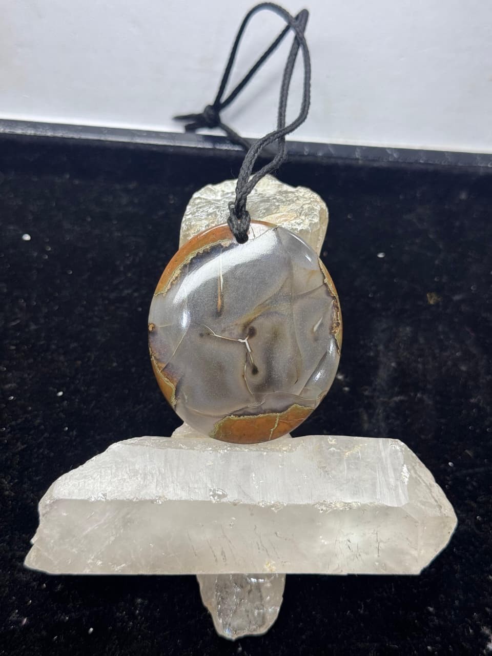Natural Thunder Egg Agate Pendant Necklace Handmade Jewelry