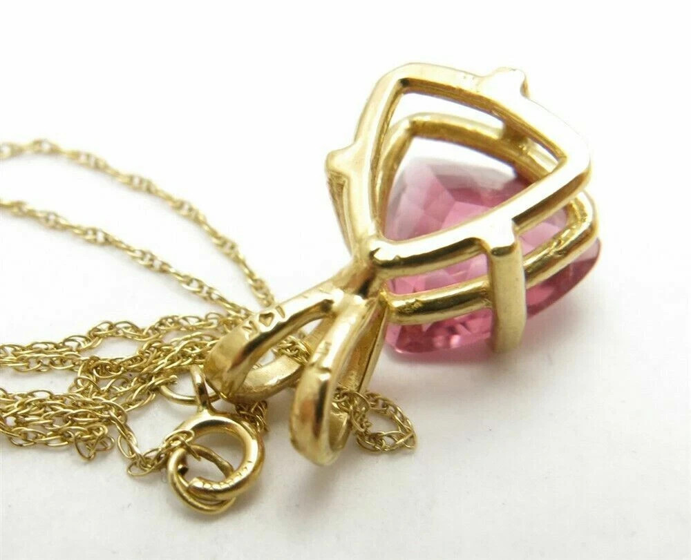 New 2Ct Trillion Cut Tourmaline Women’s Pendant 14K Yellow Gold Over Free Chain