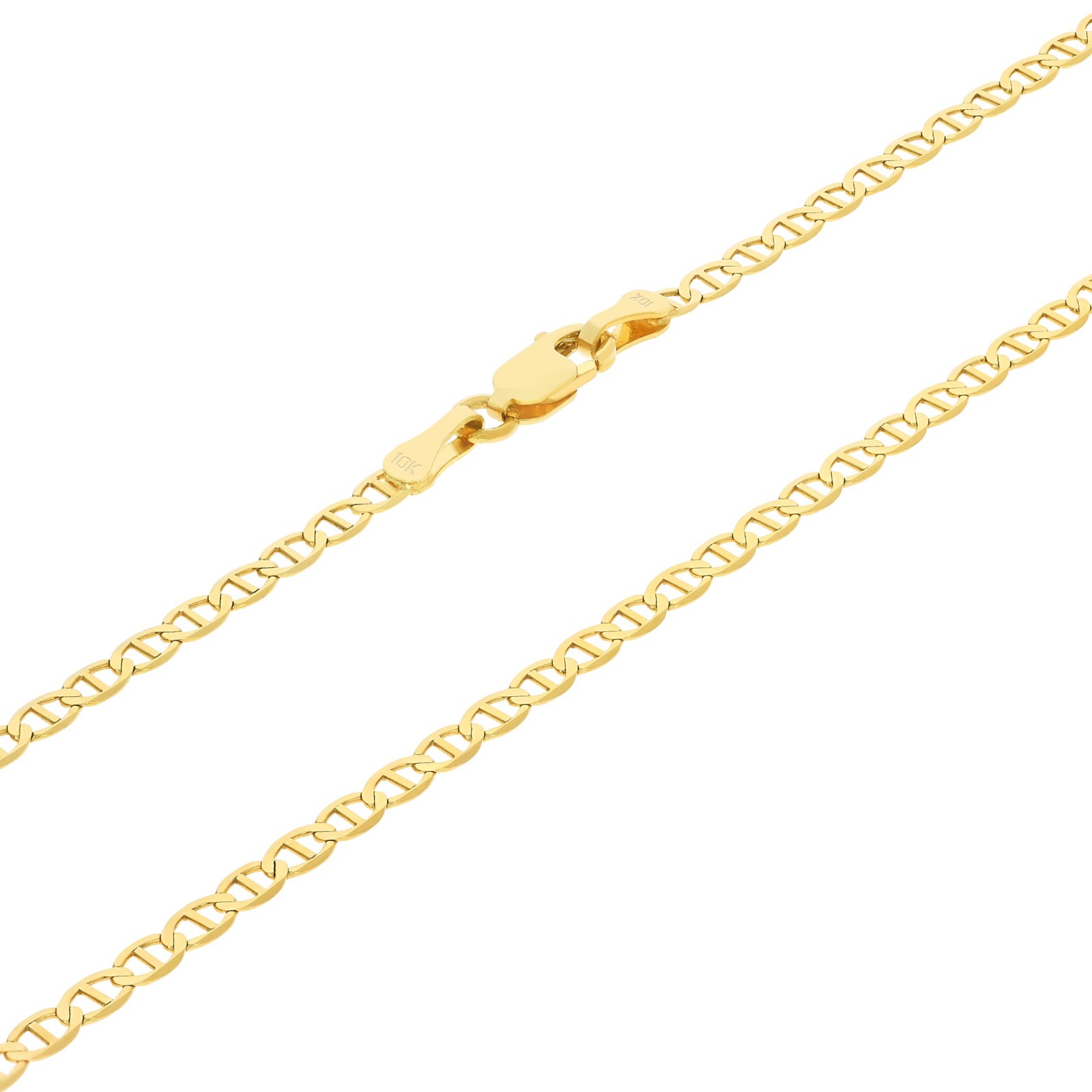 10K Yellow Gold Solid 2.5mm Mariner Anchor Chain Bracelet Anklet 7″ 7.5″ 8″ 9″