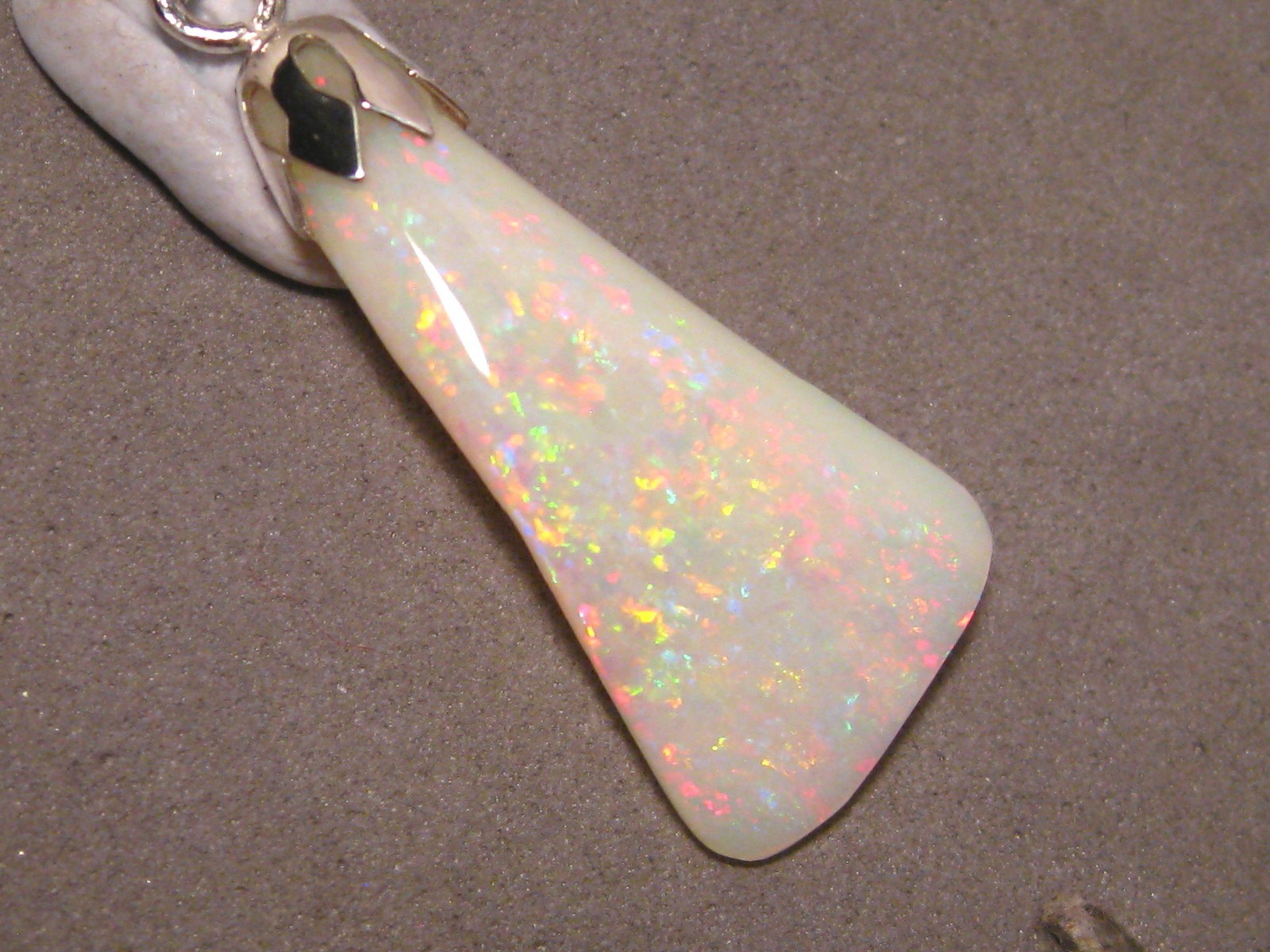 3.7 ct. Shell Opal Pendant – Solid Australian Gem Opal – Sterling Silver