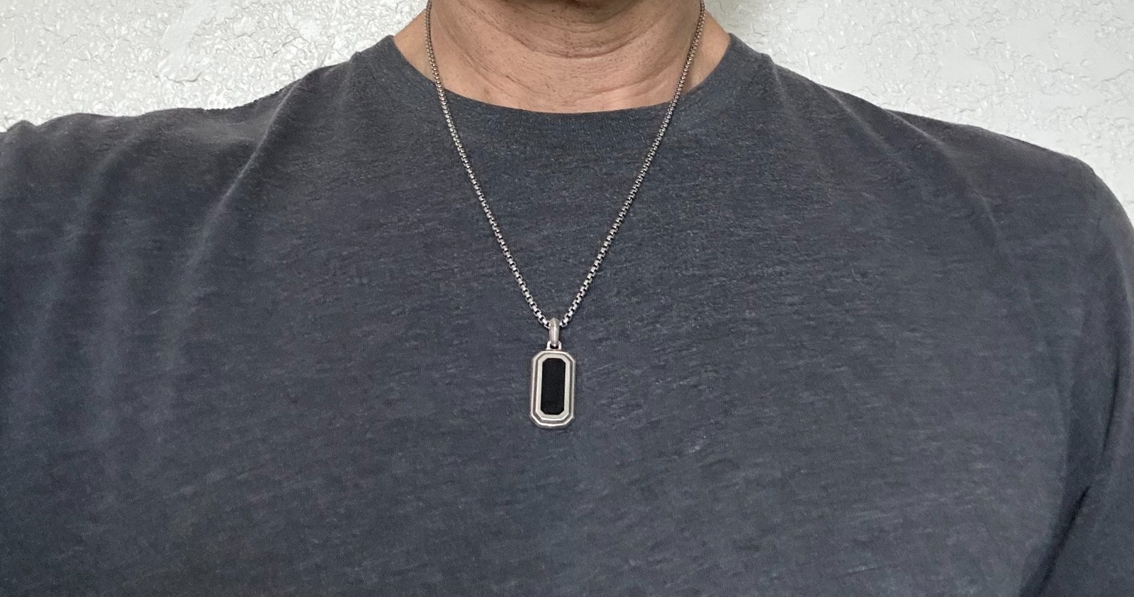 David Yurman 26.5mm Deco Amulet Enhancer Sterling Silver Black Onyx w/Pouch