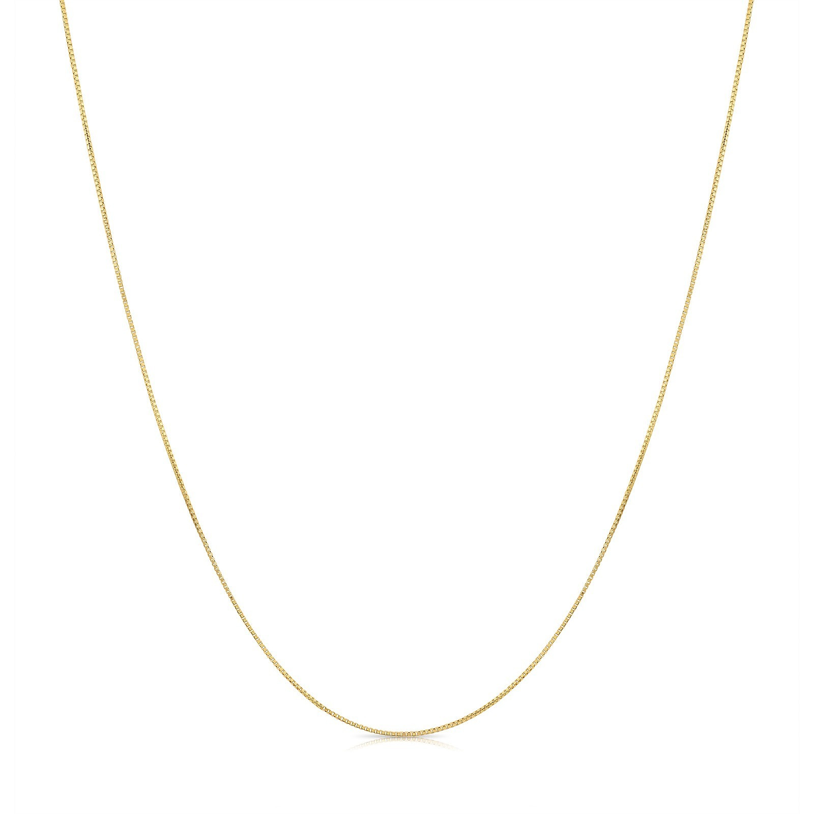 14K Real Solid Yellow Gold Petite Dainty Box Chain Italian Necklace 16″ 18″ 20″