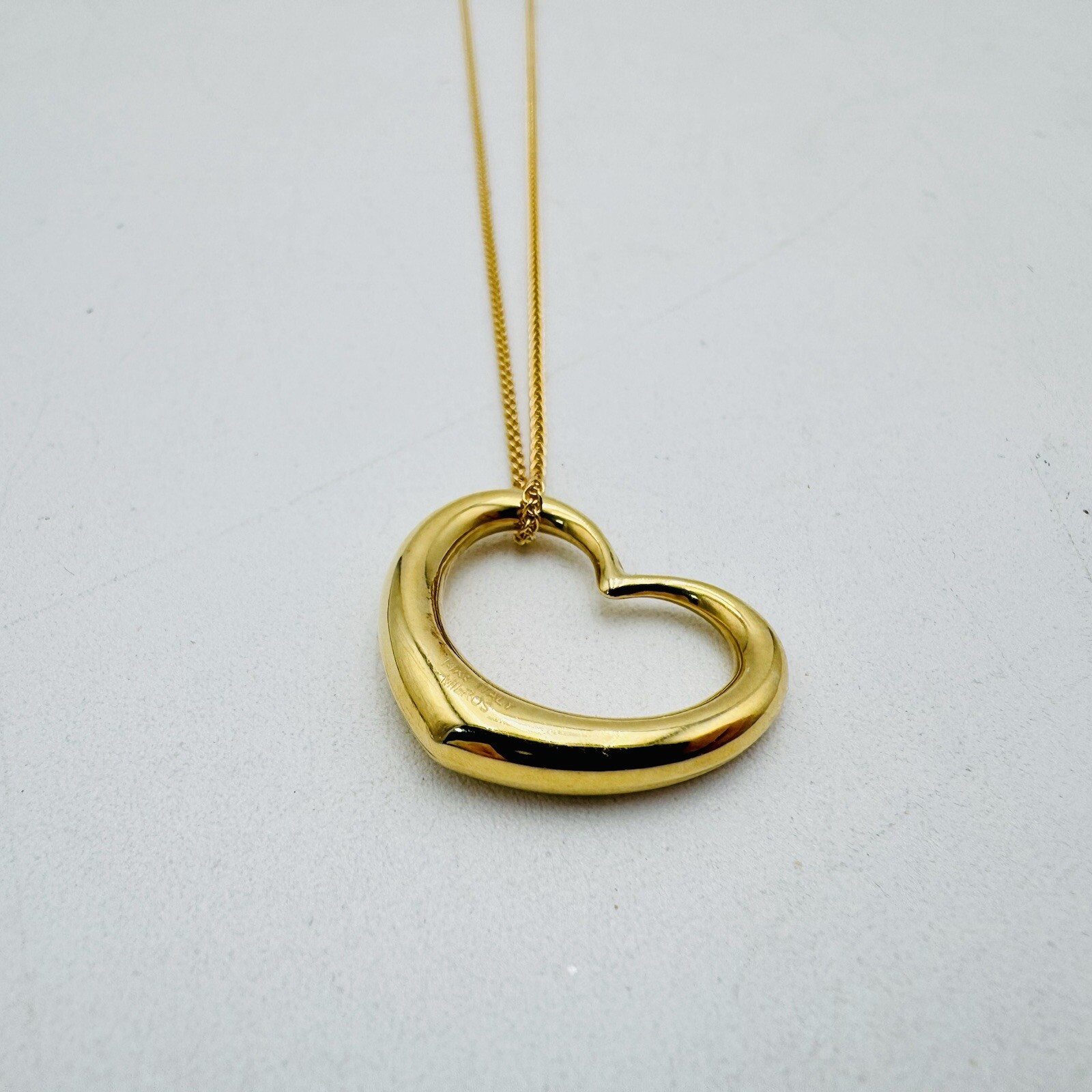 Milros Italian 14K Yellow Gold Heart Pendant Necklace 16” Long 3.4 grams