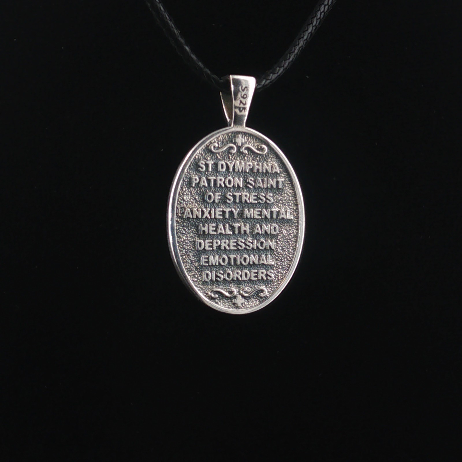 Sterling Silver Saint Dymphna Two-Sided Necklace