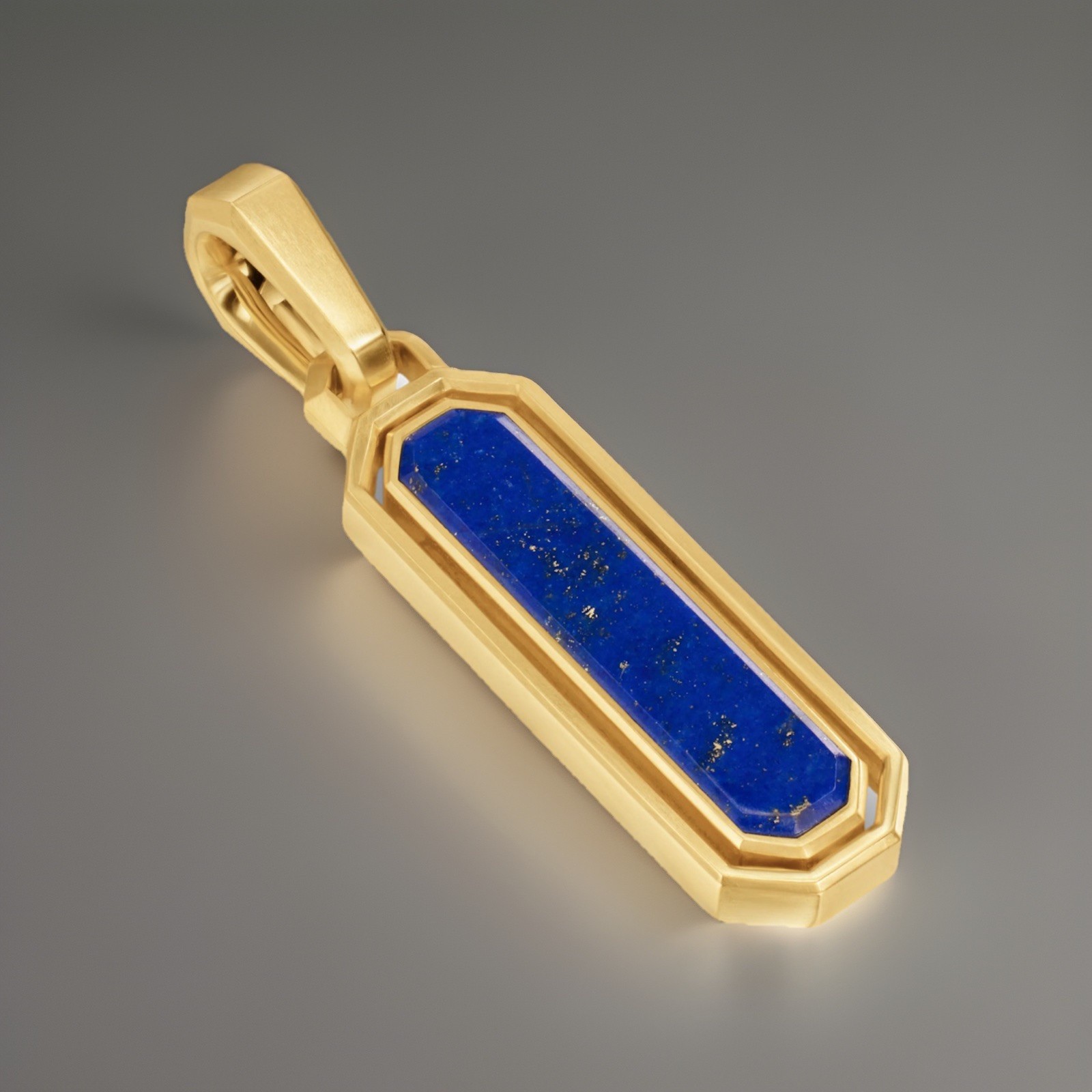 David Yurman INLAY AMULET 18K Yellow Gold with Black Onyx and Lapis