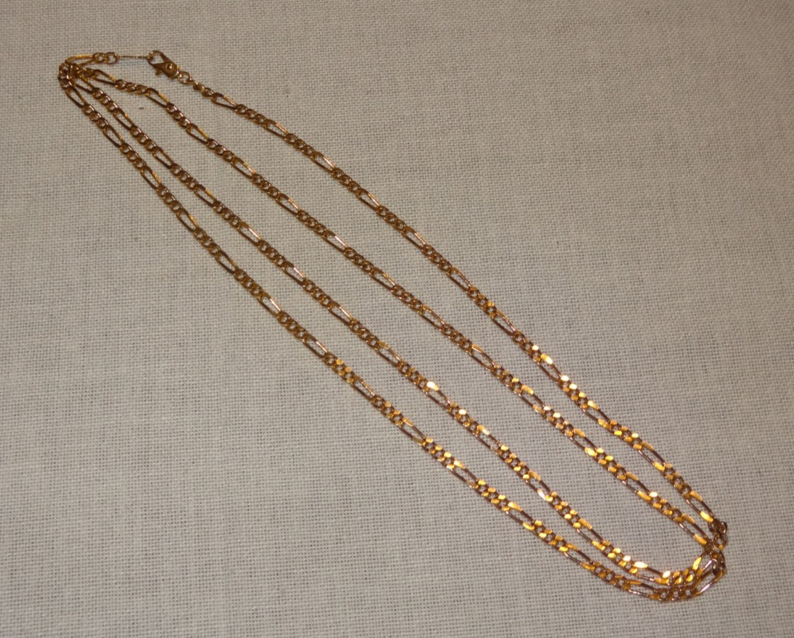 22K Gold Layered (22KGL) Chain Necklace 30″ Total Wt 10.2g