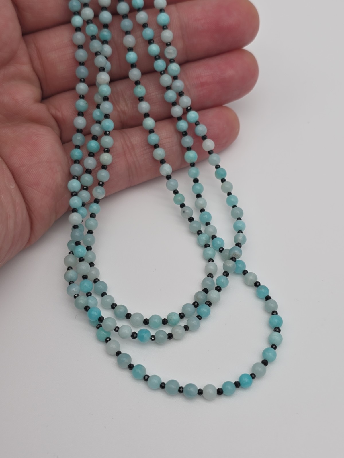 Jay King, DTR mine finds, 3 strand Amazonite necklace 925 Sterling