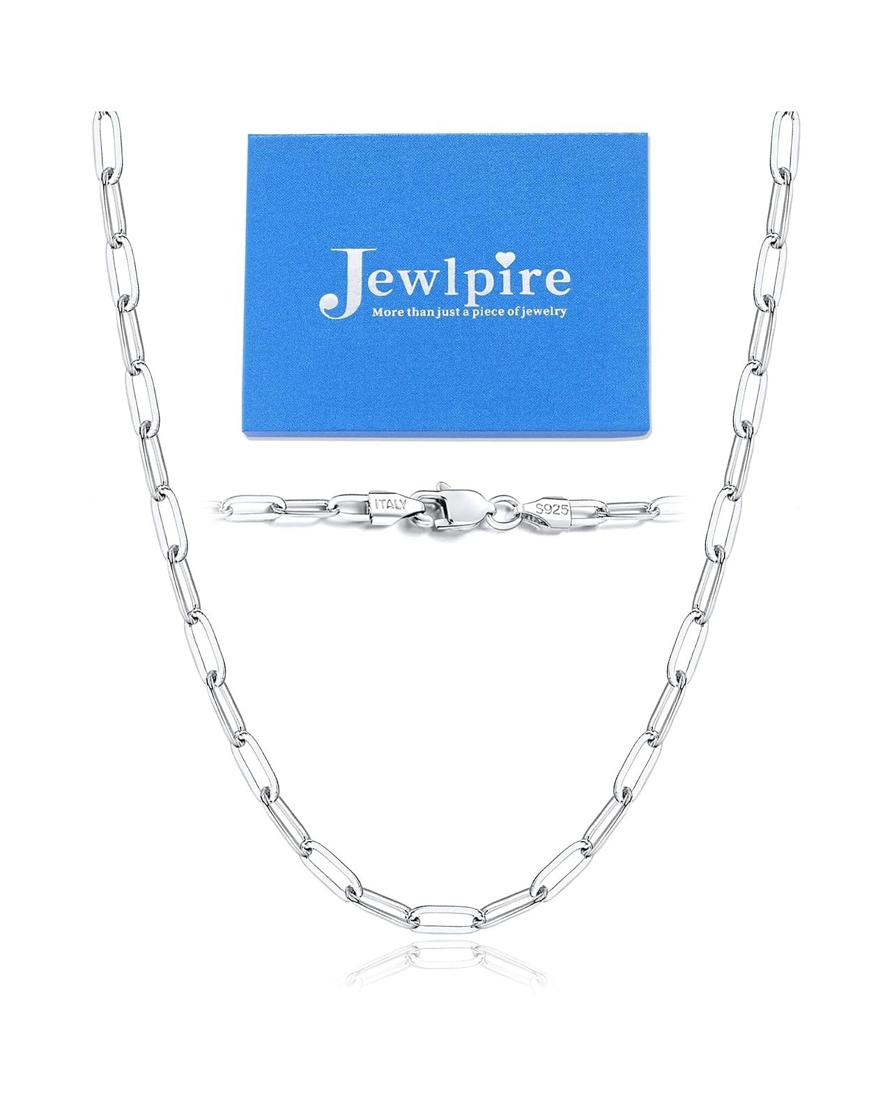 14K Gold Plated Sterling Silver Paperclip Chain Necklace Jewlpire