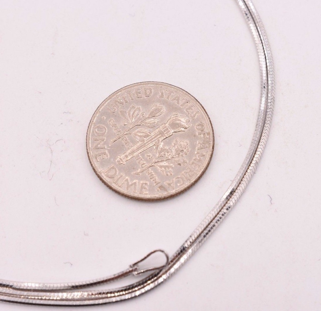 All Shiny Snake Chain Necklace 925 Rhodium Sterling Silver Anti-Tarnish