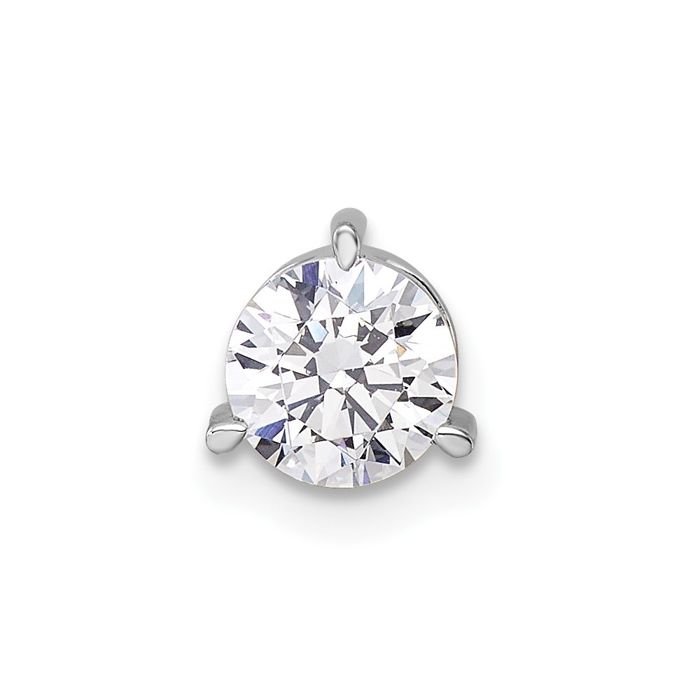 14k White Gold 3/4Ct Round Lab Grown Diamond VS/SI+ G+ Three Prong Fancy Pendant