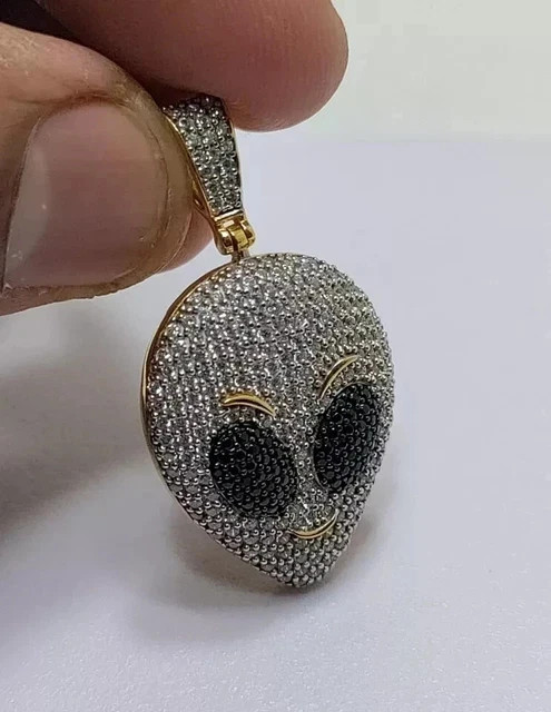 Men’s 2Ct Round Cut Lab Created Diamond Charm Pendant 14k Yellow Gold Plated