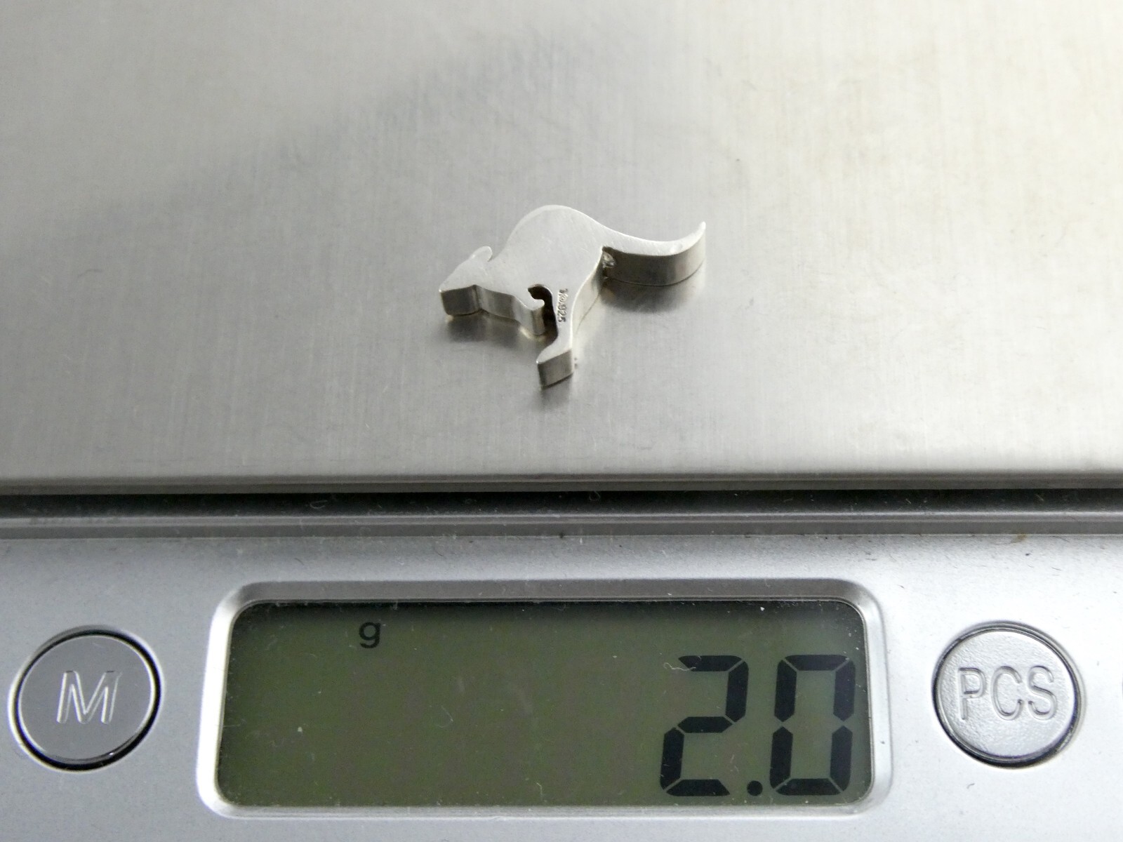 Designer Australia Sterling Silver Jumping Kangaroo Slide Pendant 925 2g 3/8 In