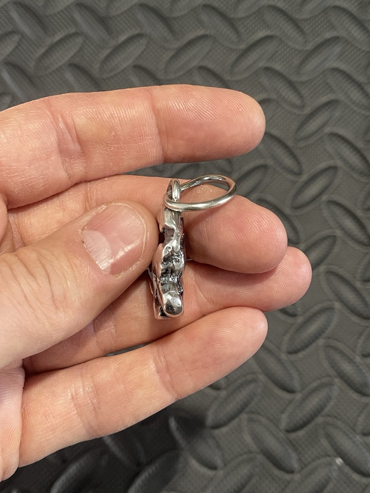 Men’s .925 SOLID Sterling Silver “Silver Nugget” Pendant. Weighs 29.6 Grams.