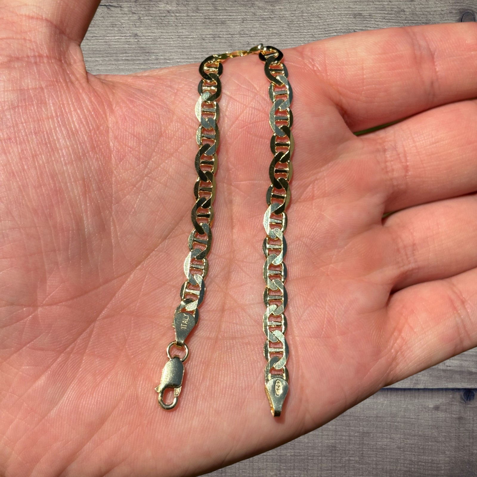 5mm Mariner Link Bracelet – Real Solid 925 Sterling Silver Or 14k Gold Vermeil