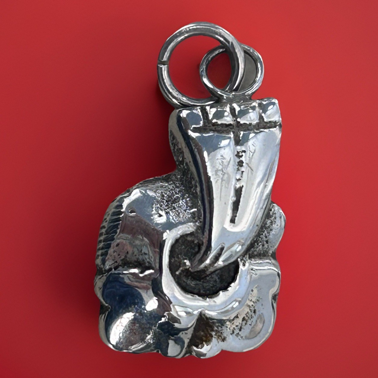 Vintage Sterling Silver Floral Pendant Possible Trollbeads , Buddhist 3.4 Grams