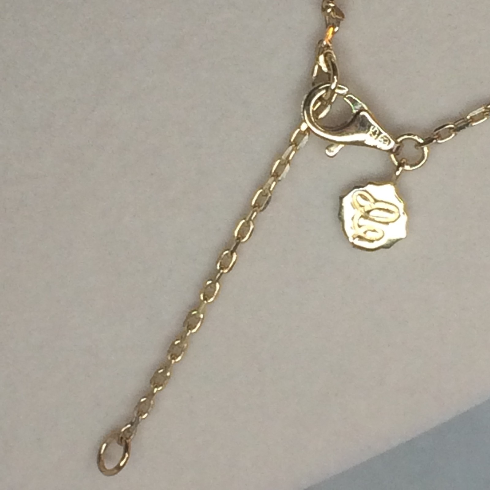 Diamond 0.20 round, sterling silver & 18K yellow gold slide pendant w chain NEW