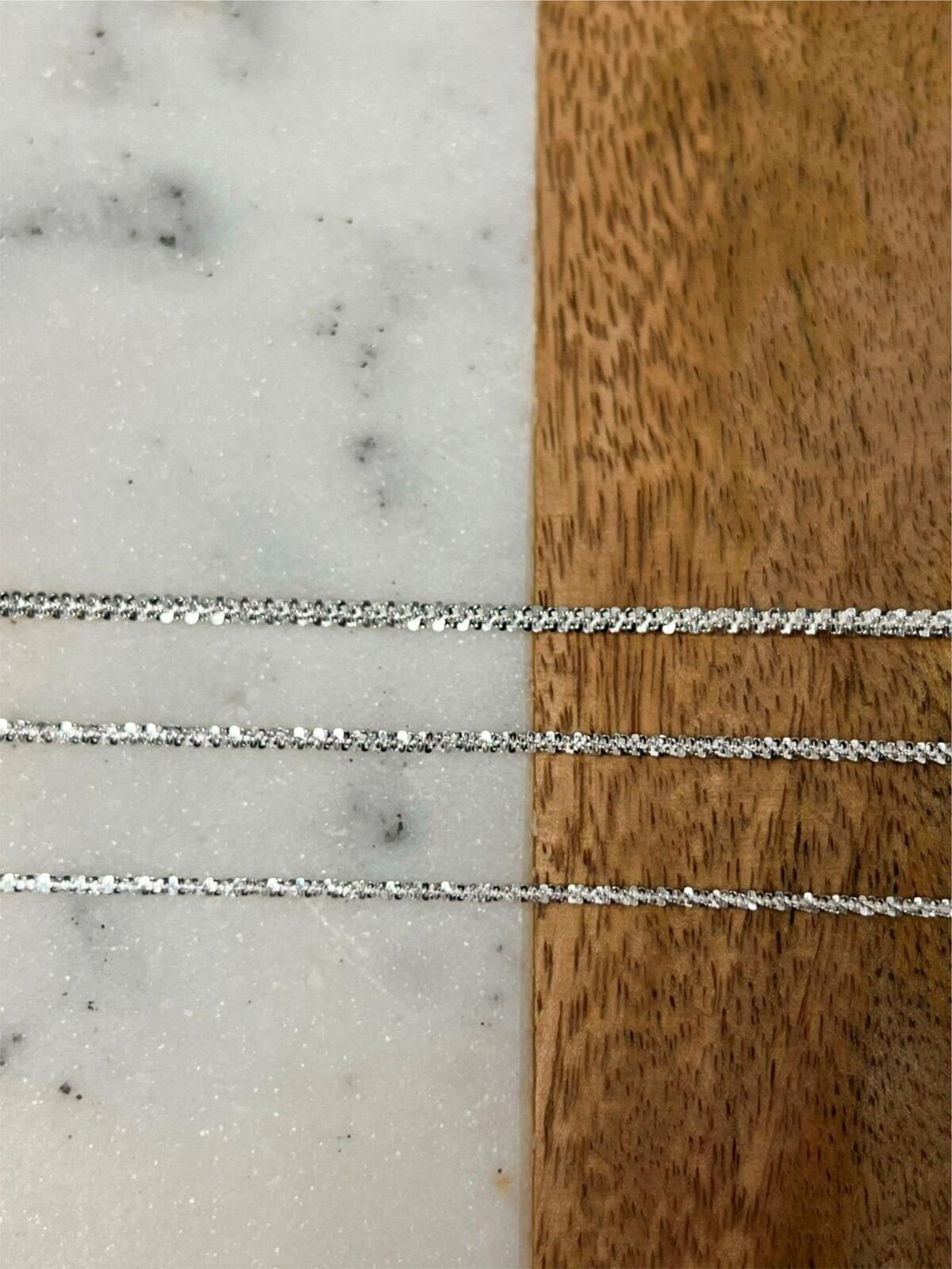 Real Solid 925 Sterling Silver Diamond Cut Sparkle Chain Necklace 2mm 2.5mm 3mm