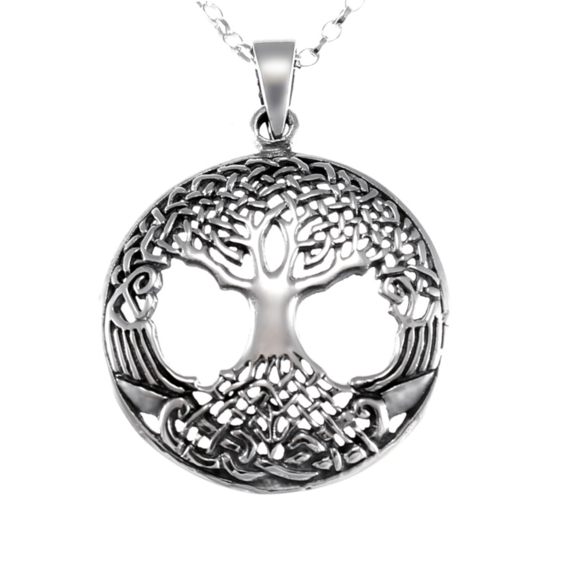 Sterling silver Tree of Life pendant necklace with 18 inch silver chain