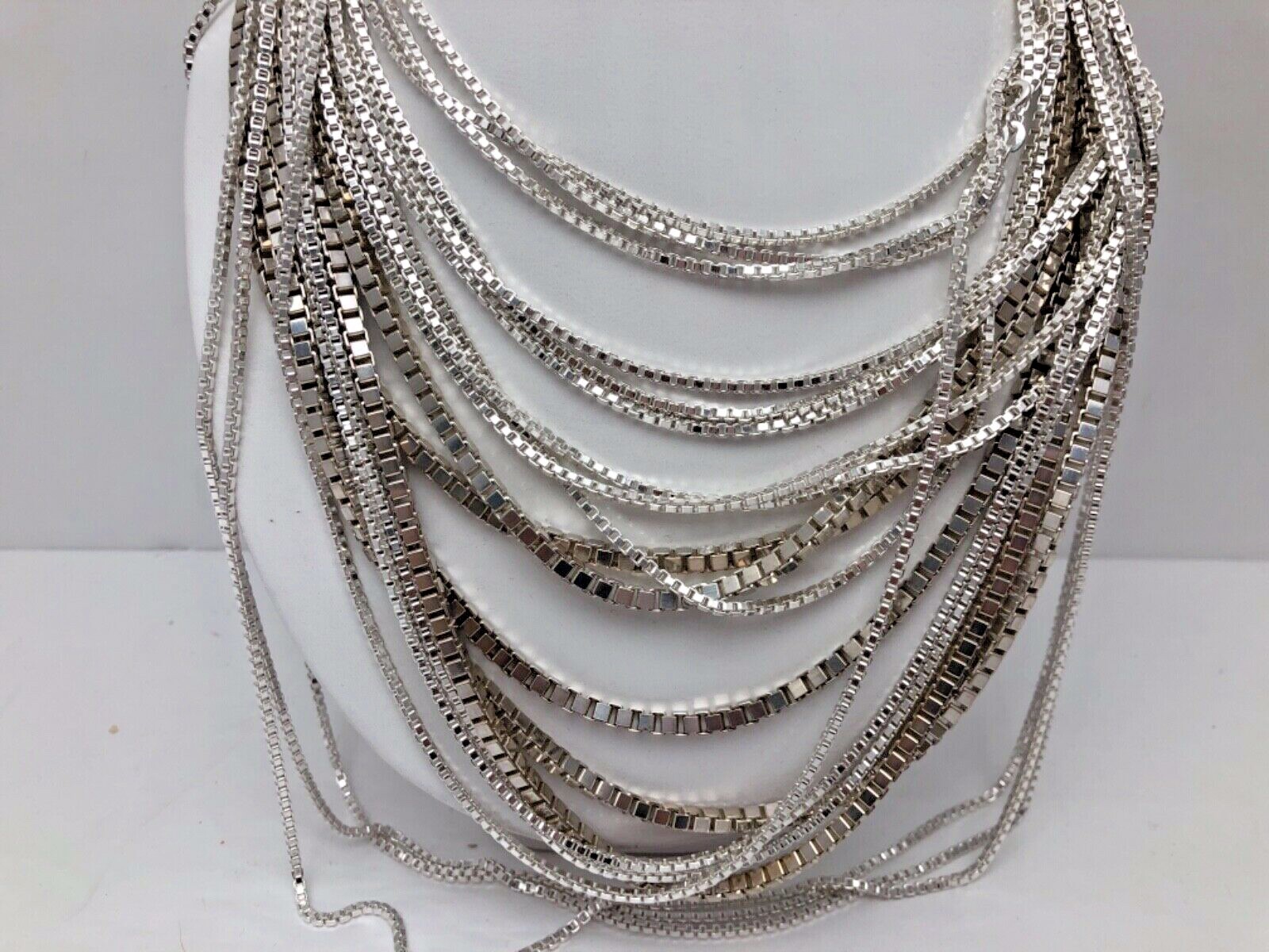 Sterling Silver .925 ~ 2.5mm 4.5mm Box Chains Necklace 16″ – 30″