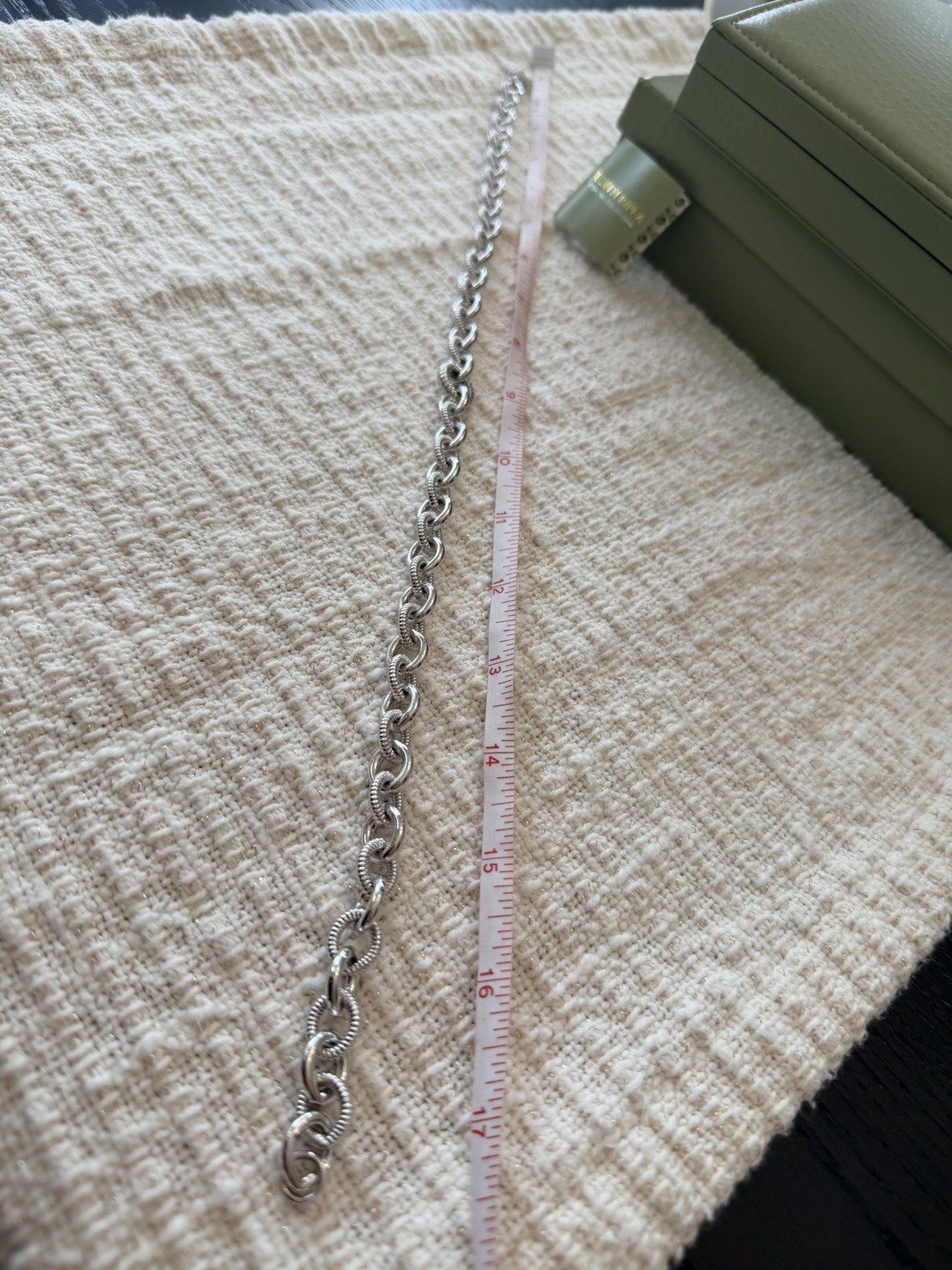 Authentic Judith Ripka Sterling Silver Cable Link Chain 17.5 Inches 94.5 Grams