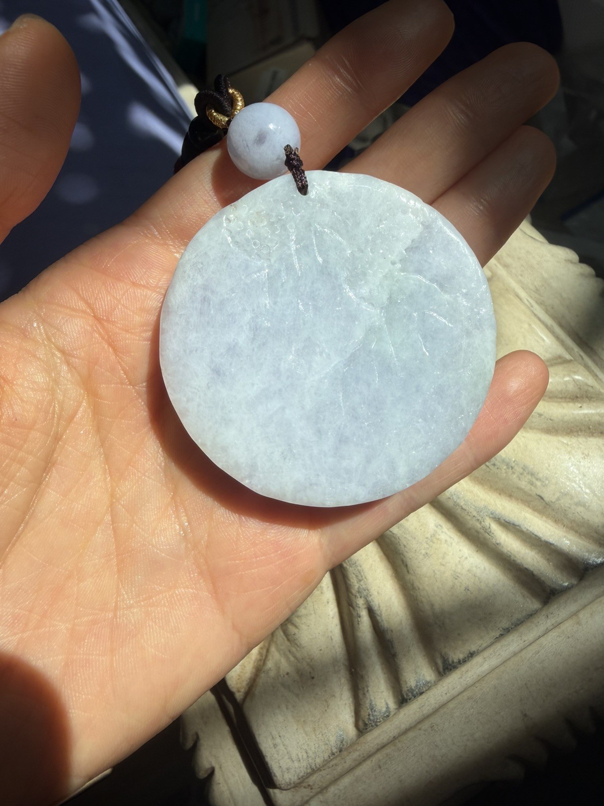 Untreated Burma Myanmar Grade A Jadeite LAVENDER Landscape Carved純天然翡翠A货水潤紫羅蘭 山水