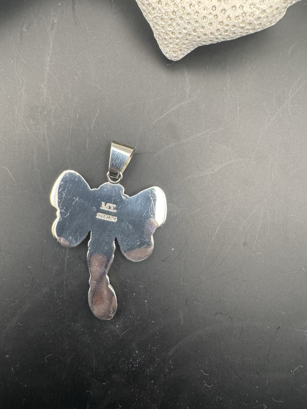 Lapis Lazuli Inlay & Sterling Silver Dragonfly Pendant Artist MT