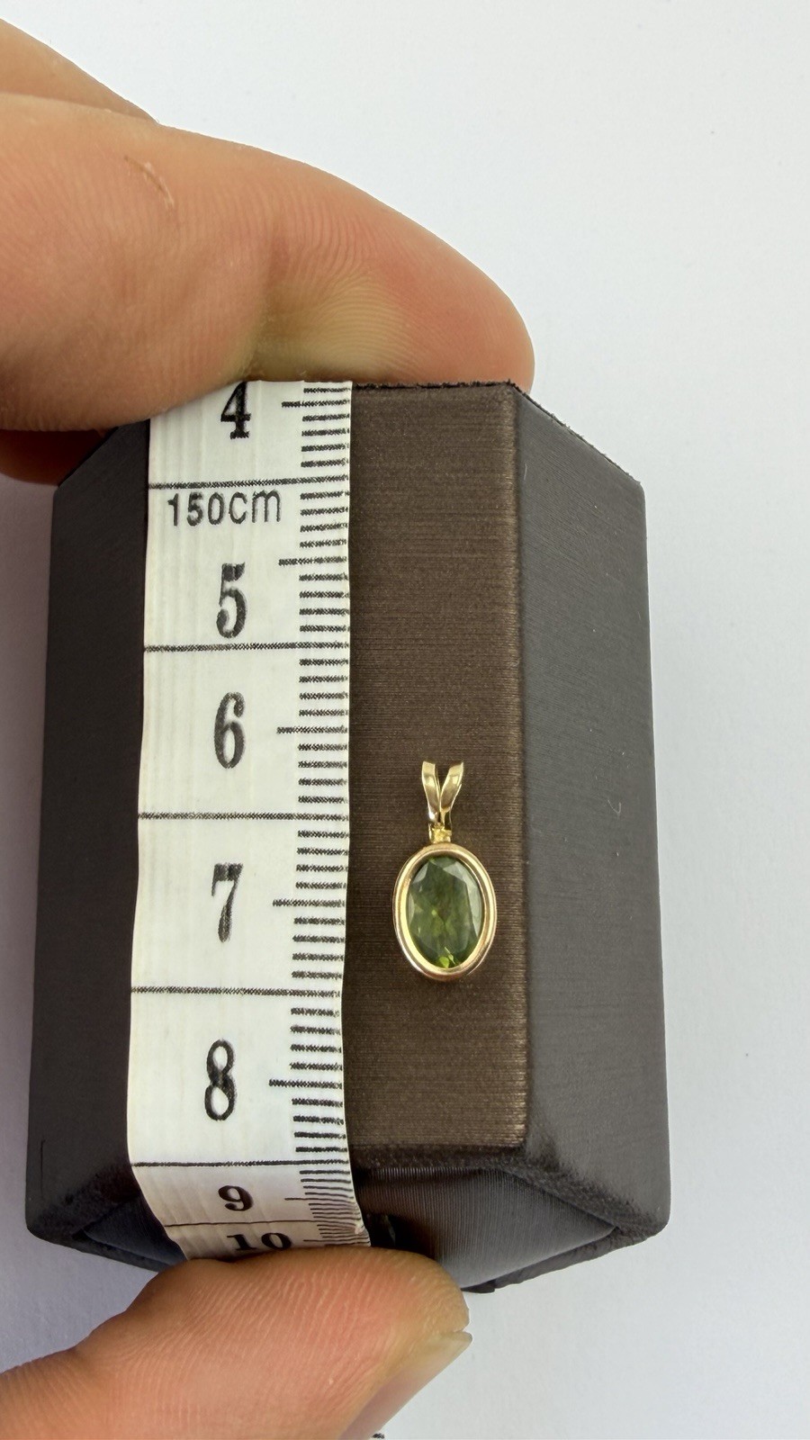 Peridot 9ct Gold Pendant Charm , Vintage And Hallmarked