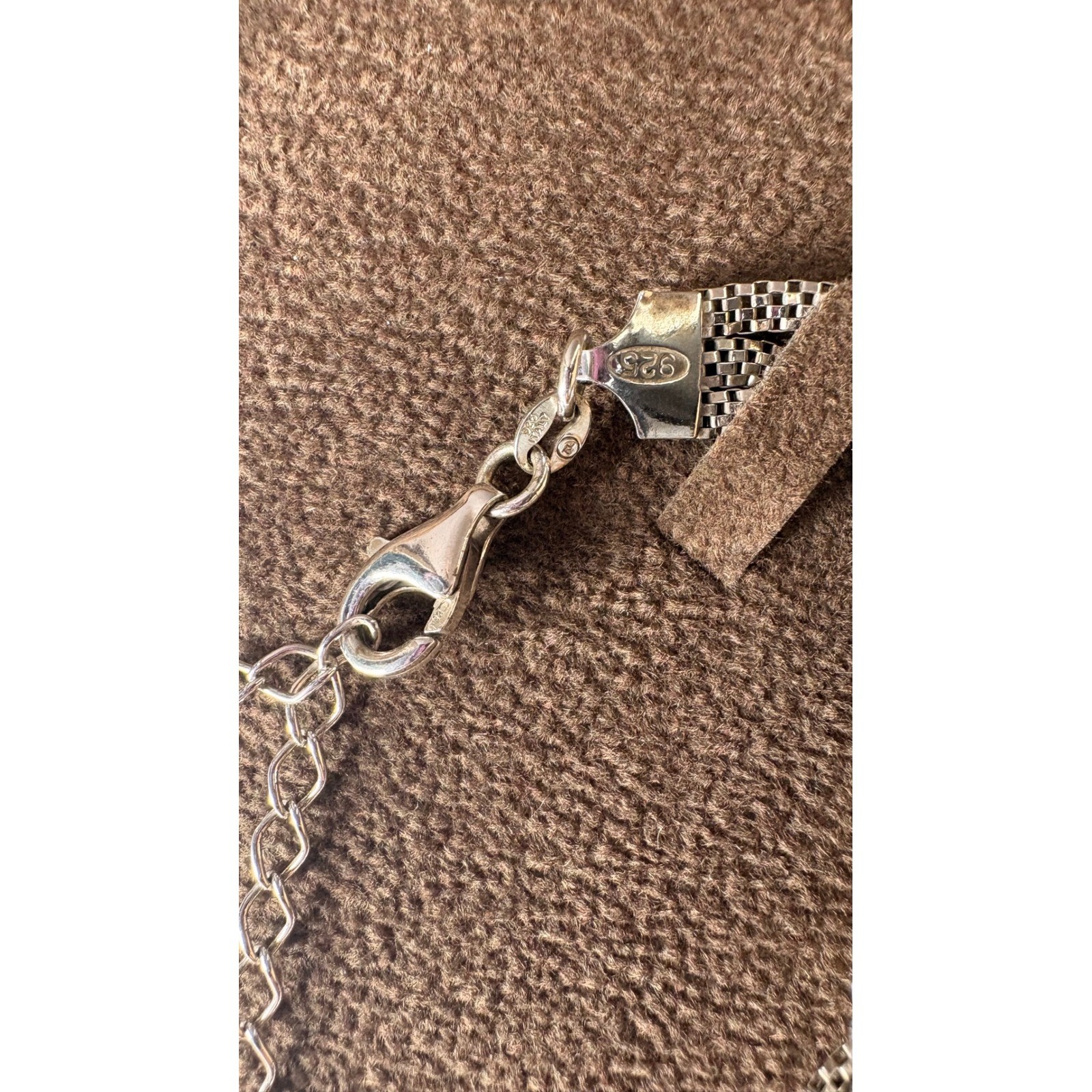 Jared Braided Popcorn Chain Necklace 925 Sterling Silver 16 Inch Woven Mesh
