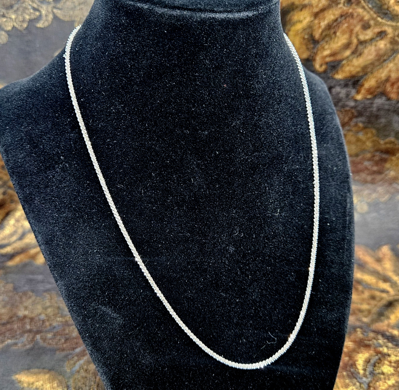 FAS Italy 925 Sterling Silver Margherita Sparkle Chain Necklace 18.5″