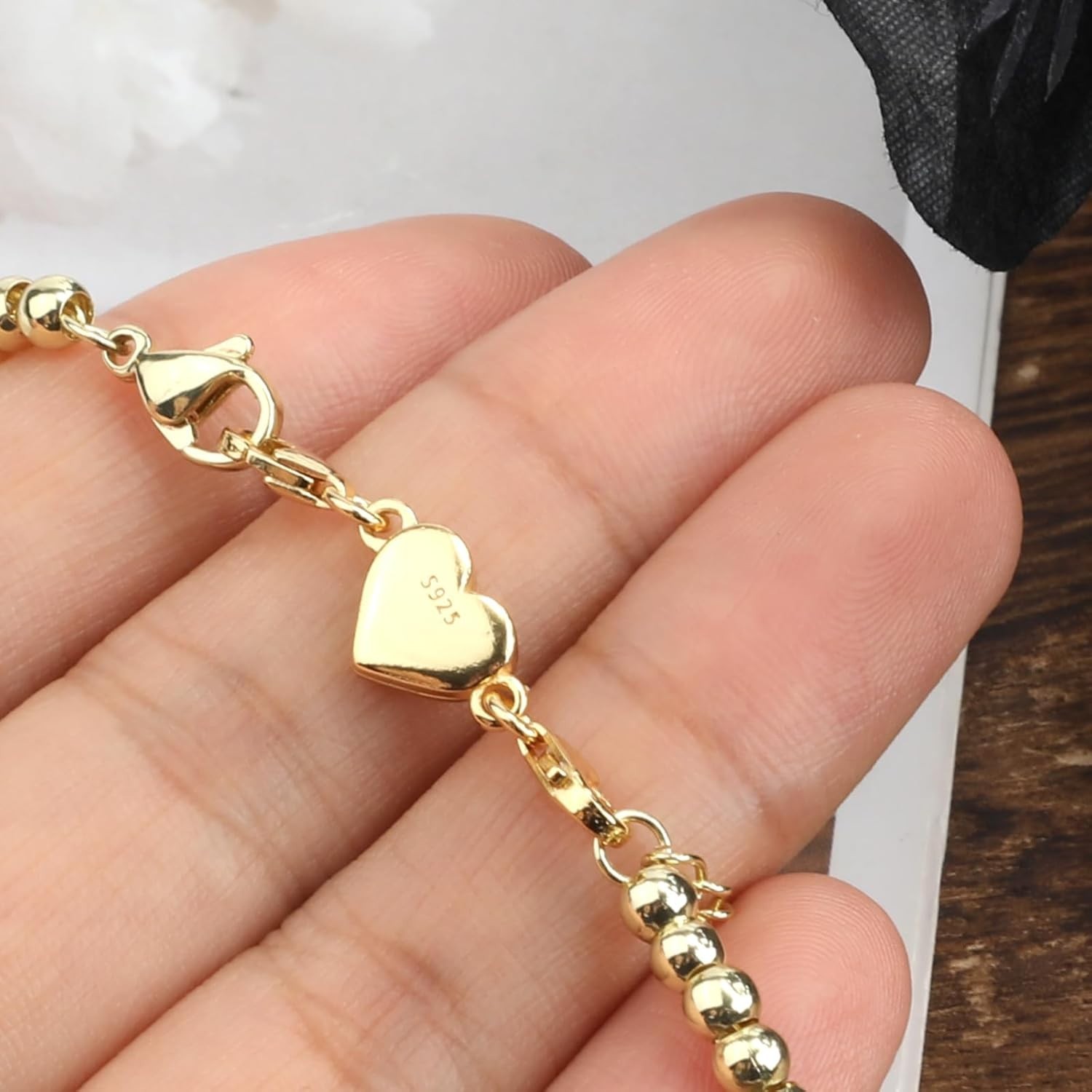 14K Gold Heart Magnetic Necklace Clasp and Closure Double Lobster Clasp