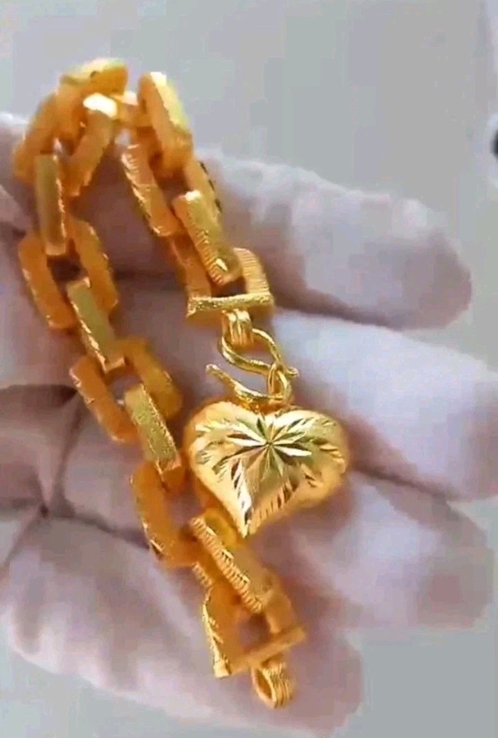 Thai Gold 24k Solid Bracelet Yellow Chain Pendant 5 Baht Jewelry Women 6.5-8 in