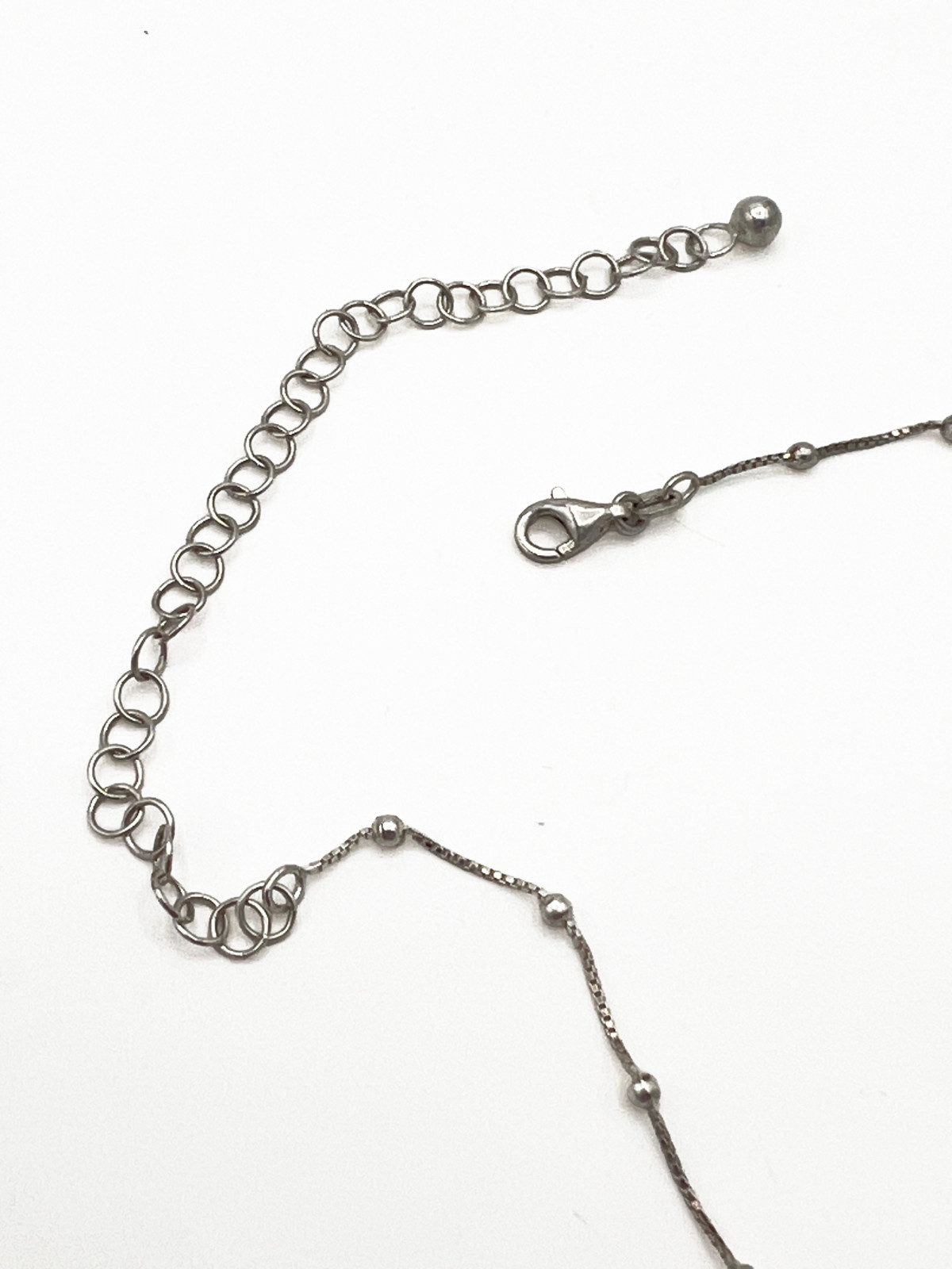 925 Sterling Silver Italy Beaded Satellite Box Chain Choker 12–16 inches